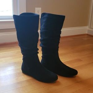 Women's Tall Black Suede Boots